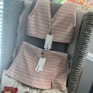 Zara pink, mint, green short and vest